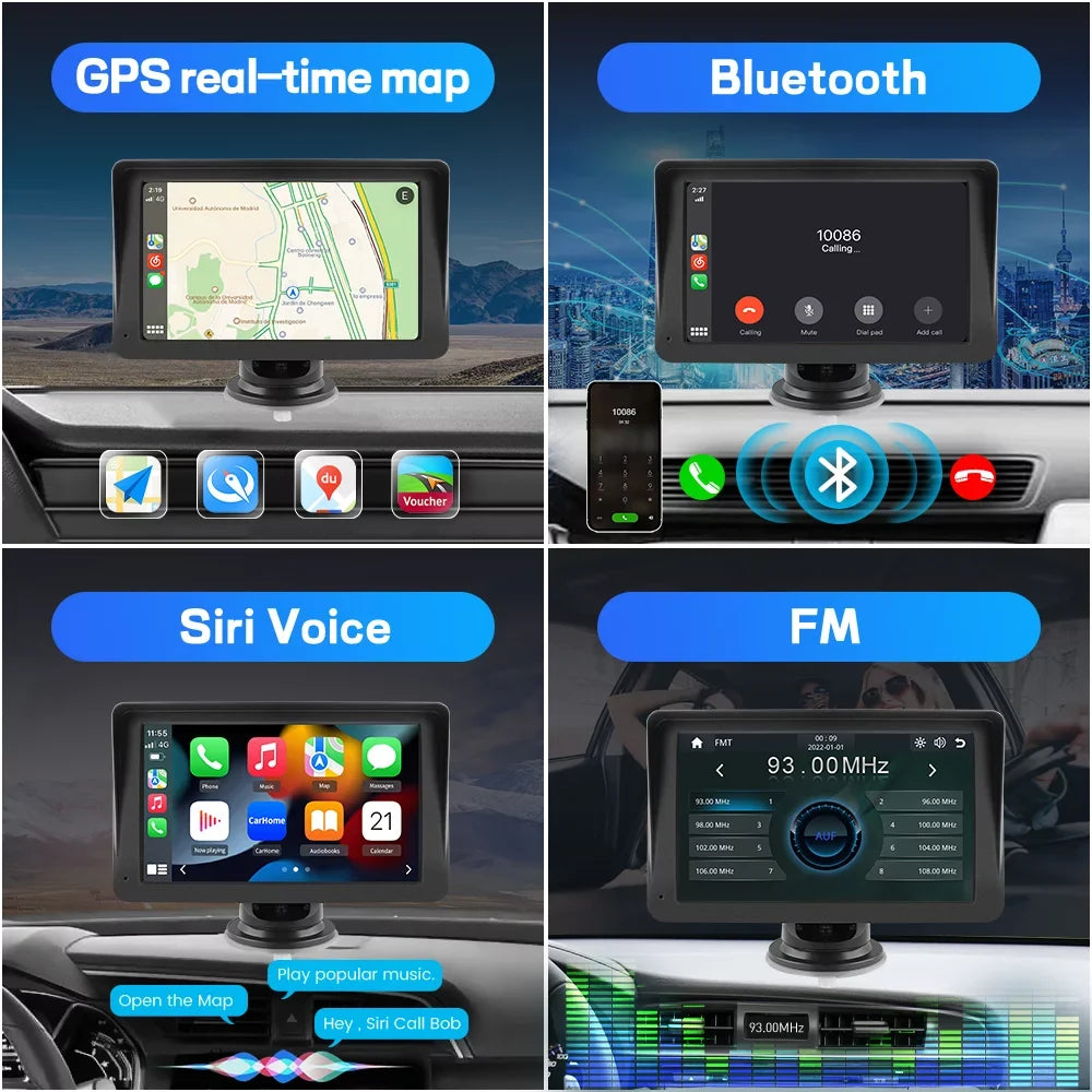 Awesafe 7 inch Touch Sizecreen Wireless Apple Carplay Car Sizetereo with Android Auto Sizeupport Bluetooth , GPSize Navigation,FM Audio, Music, Video