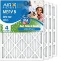 20x25x1 Air Filter MERV 8 Comparable to MPR 700 & FPR 5 Electrostatic Pleated Air Conditioner Filter 4 Pack HVAC AC Premium USizeA Made 20x25x1 Furnace Filters by AIRX FILTERSize WICKED CLEAN AIR.
