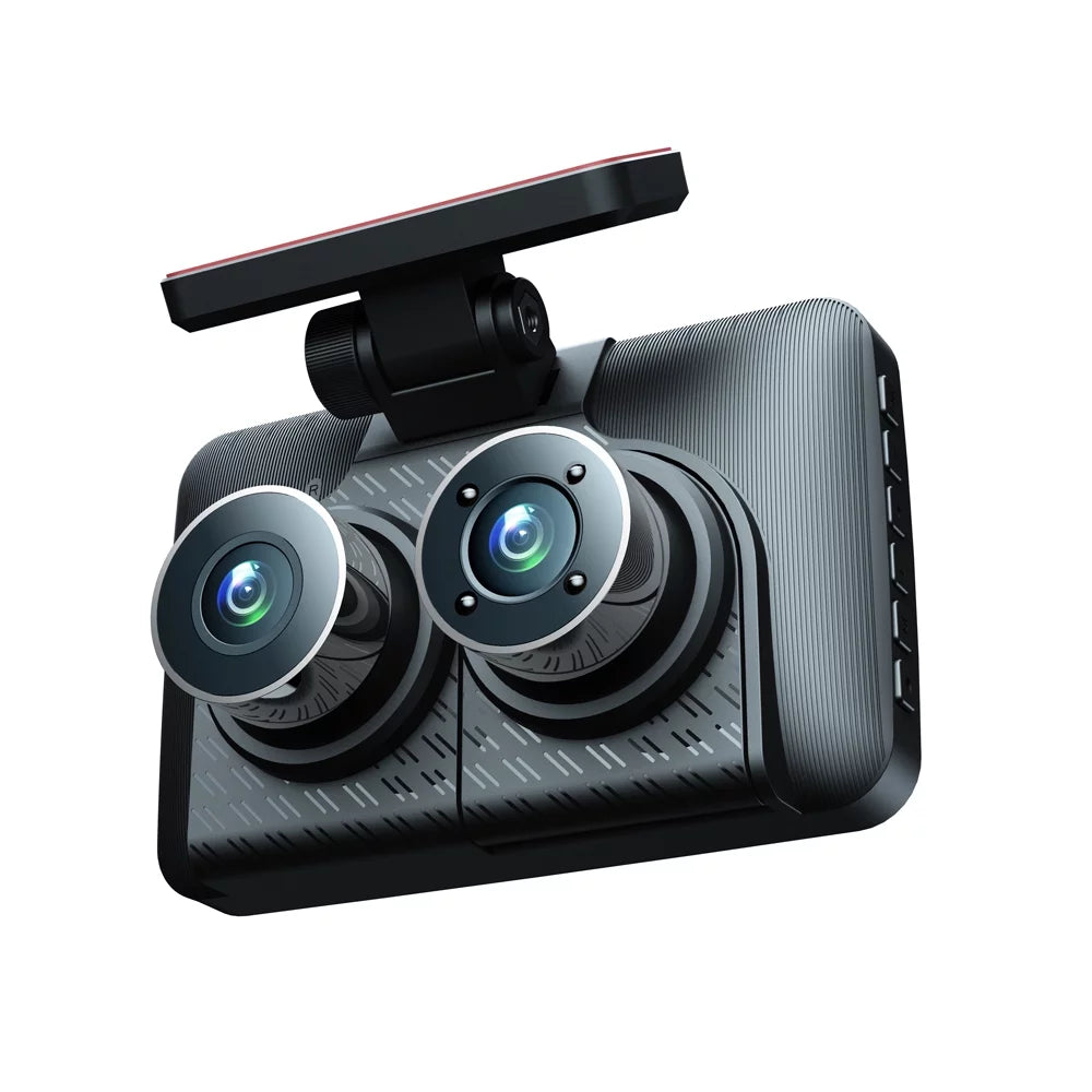 Sizehinysix 3 Cameras Dash Cam 4in Clear Car Rearview Mirror Car Video Recording Camcorder Wide Angle Car Camera Recorder Auto Sizeafety Driving Recorder