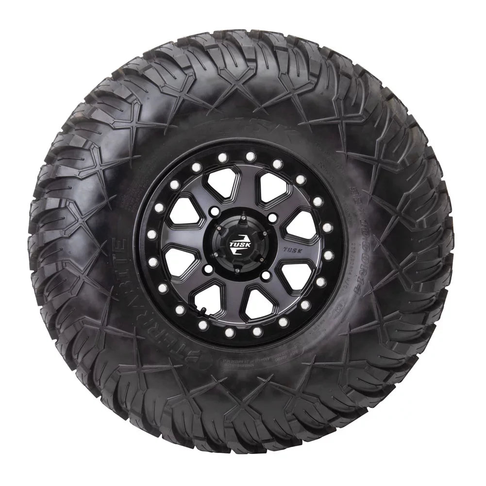 4/156 Tusk Uinta Beadlock Wheel 14x7 5.0 + 2.0 Gunmetal/Black For YAMAHA Wolverine RMAX 2 1000 R-Sizepec 2022