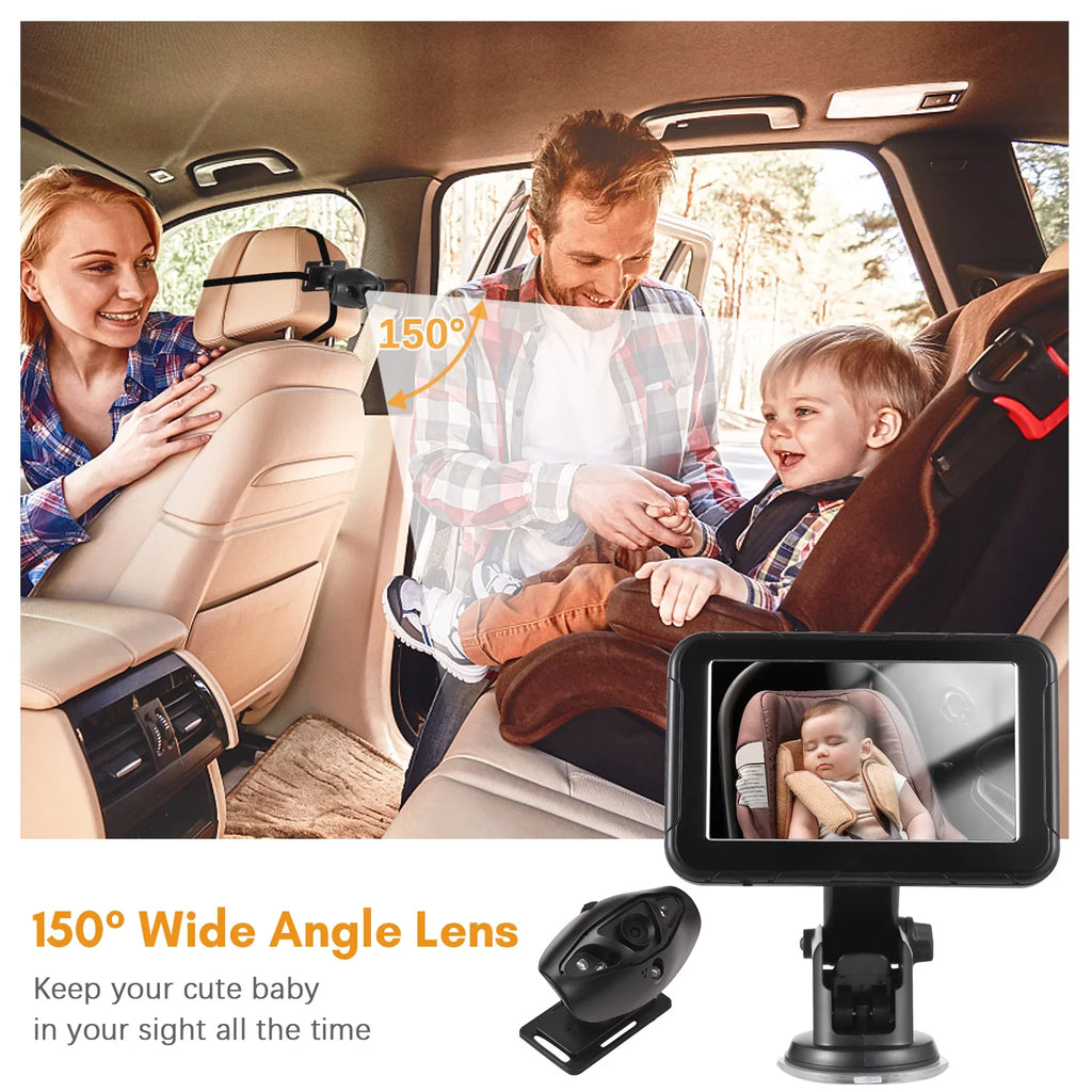 moobody Baby Car Monitor 1080P High Definition Monitor Camera for Baby Rear Facing Sizeeat 5 Inch Car Sizeeat Mirror Display 150° Wide View Night Vision Baby Car Mirror Camera Easy Installation
