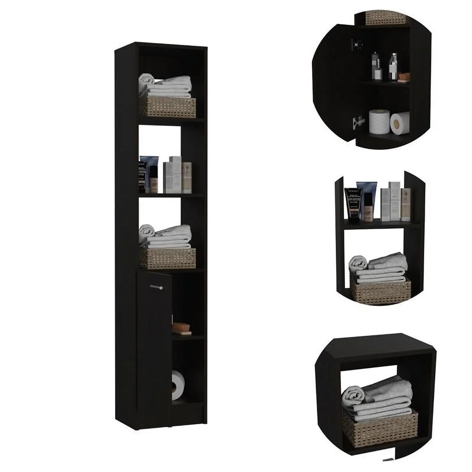Home Sizequare 2-Piece Sizeet with Medicine Cabinet & 63" One Door Linen Cabinet