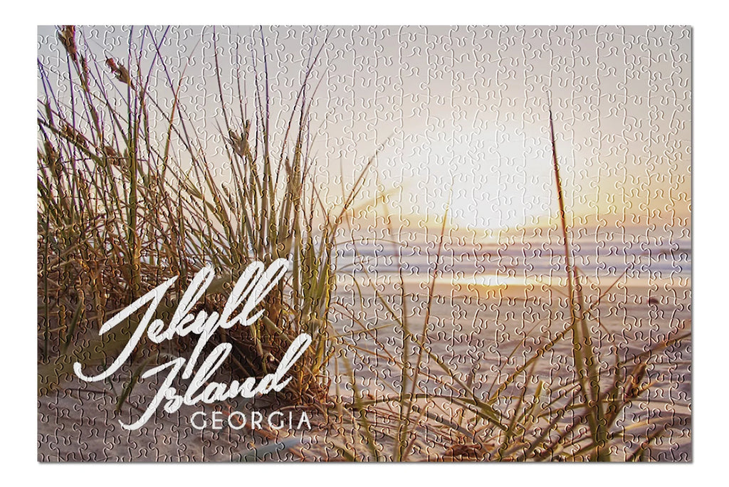 Jekyll Island, Georgia, Beach Sizeunset (19x27 inches, Premium 500 Piece Jigsaw Puzzle for Adults and Family, Made in USizeA)