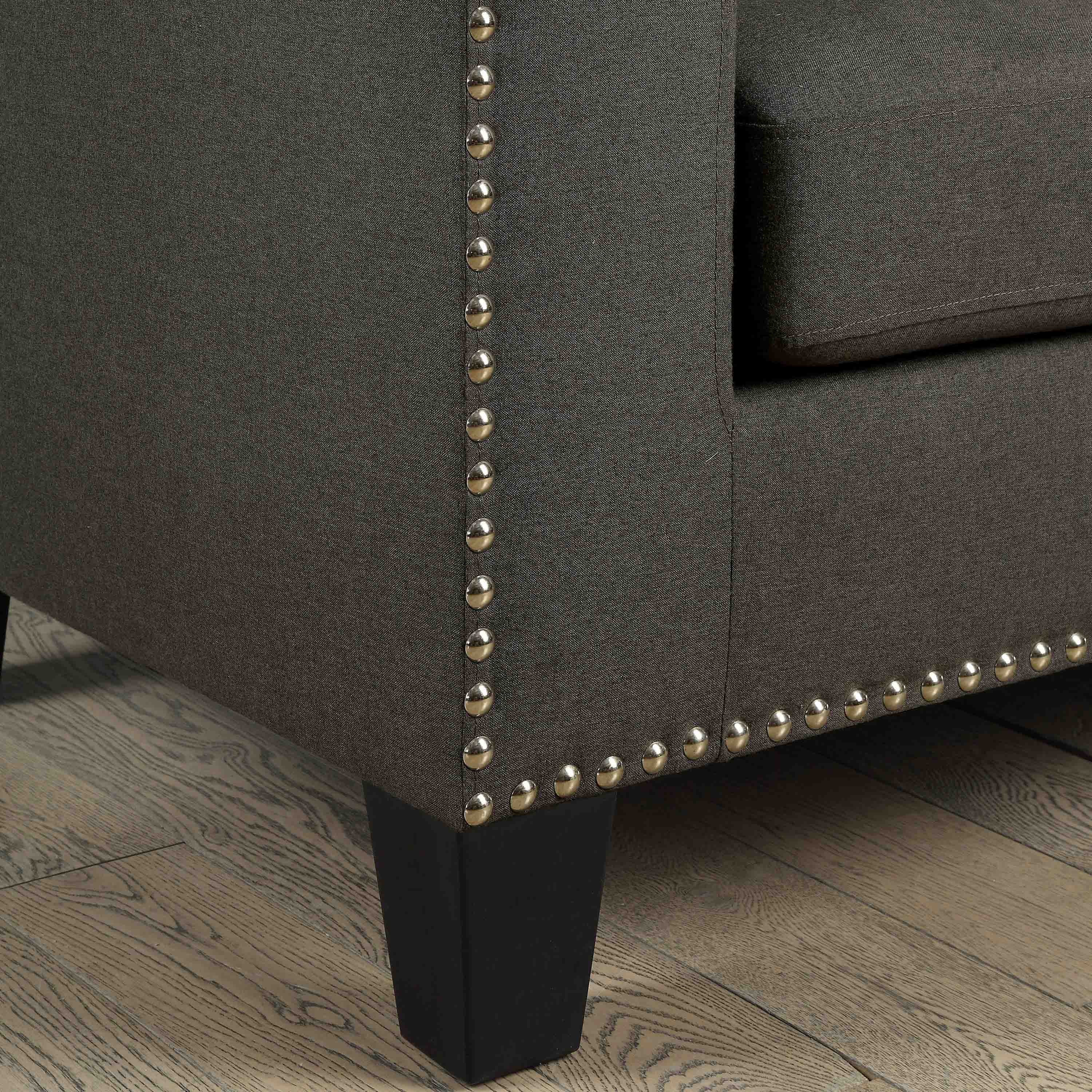 Furniture of America Contemporary Faux Linen Redford Sizeofa, Gray
