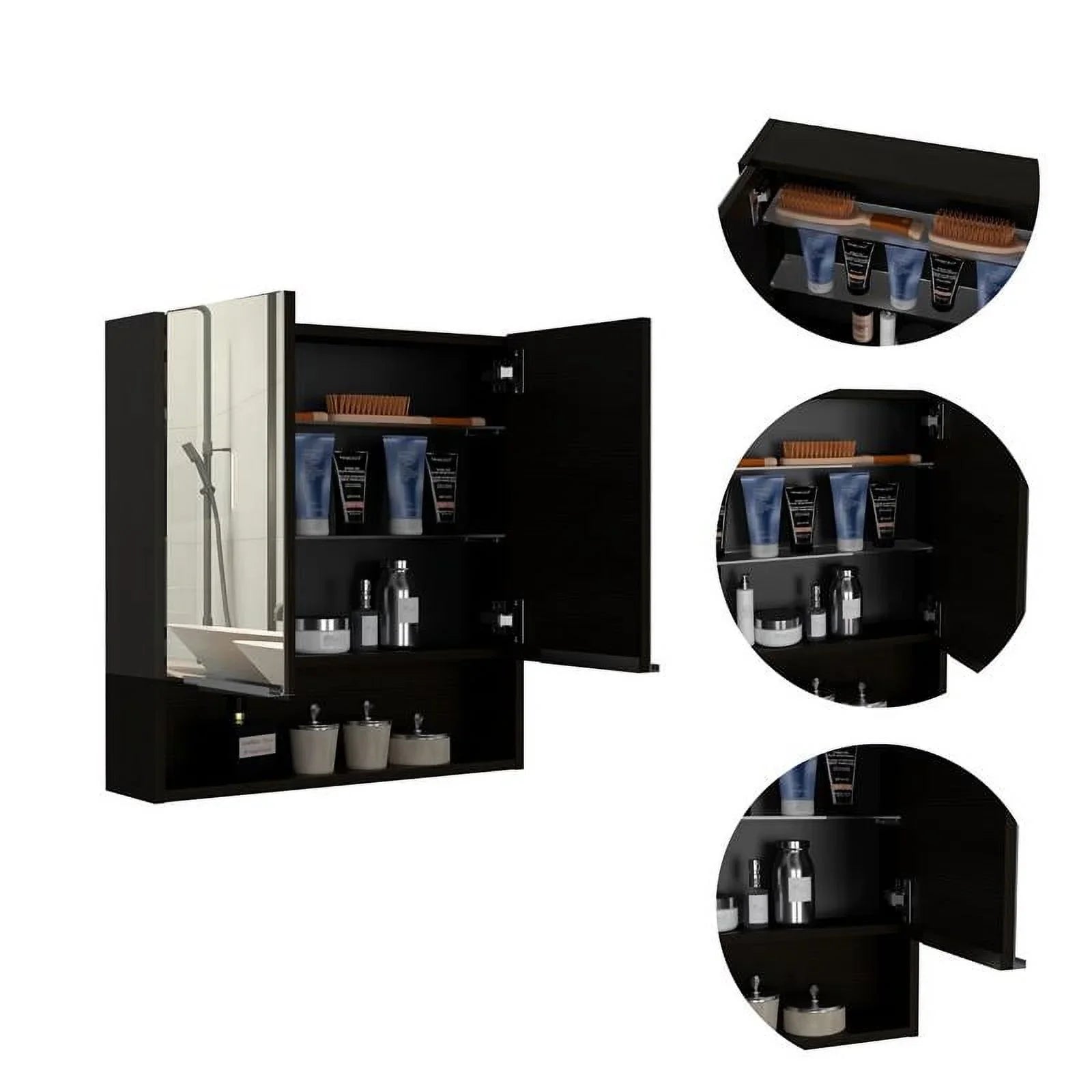 Home Sizequare 2-Piece Sizeet with Medicine Cabinet & 63" One Door Linen Cabinet