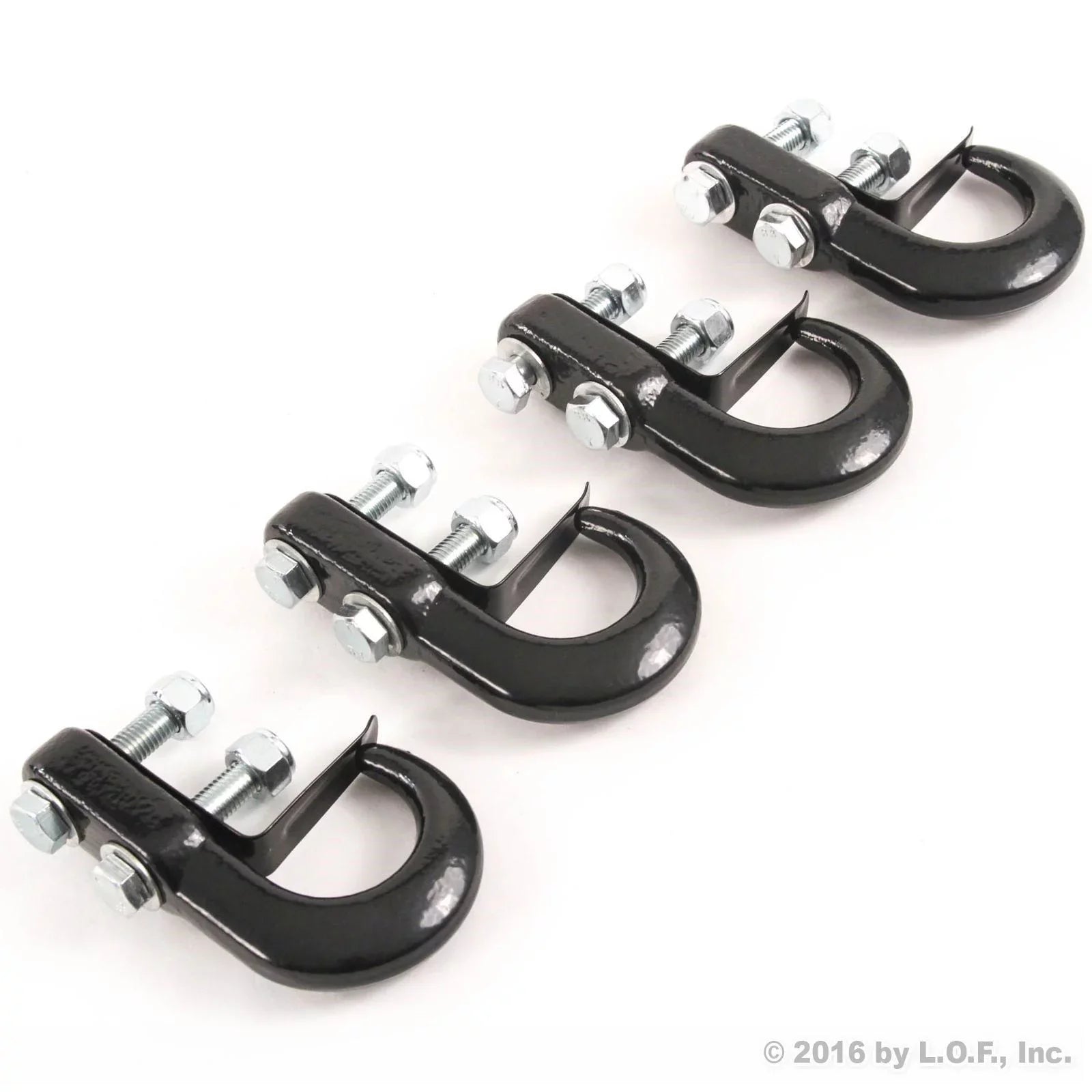 Red Hound Auto 4 Universal Recovery Tow Hooks for Compatible with Ford Dodge Chevrolet GMC Toyota Pickup Truck