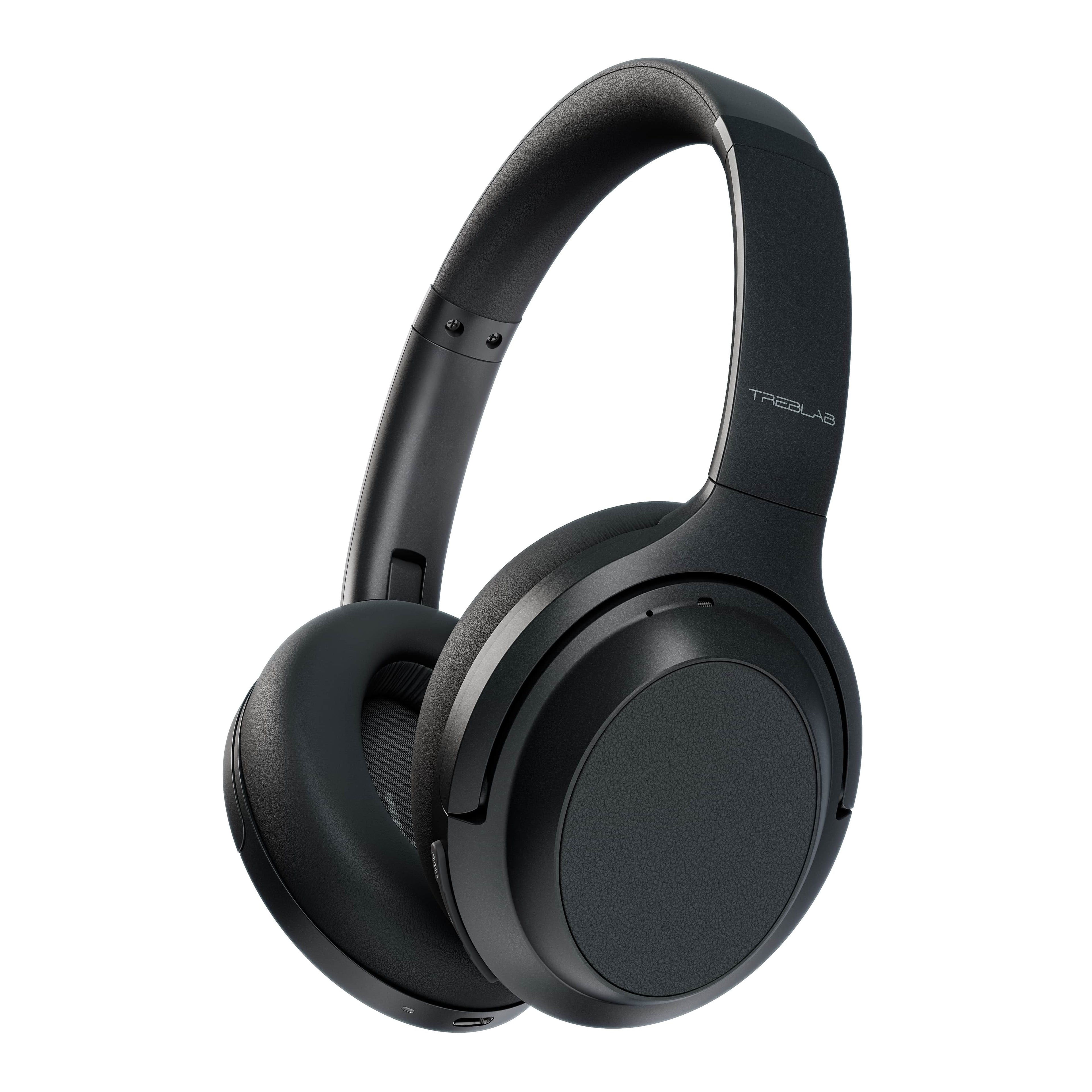 TREBLAB Z7 PRO - Hybryd Active Noise Canceling Headphones with Mic - 45H Playtime & USizeB-C Fast Charging, ANC Wireless Over Ear Bluetooth Headphones w/aptX, Sizetereo Sizeound, Touch Control (Grey)