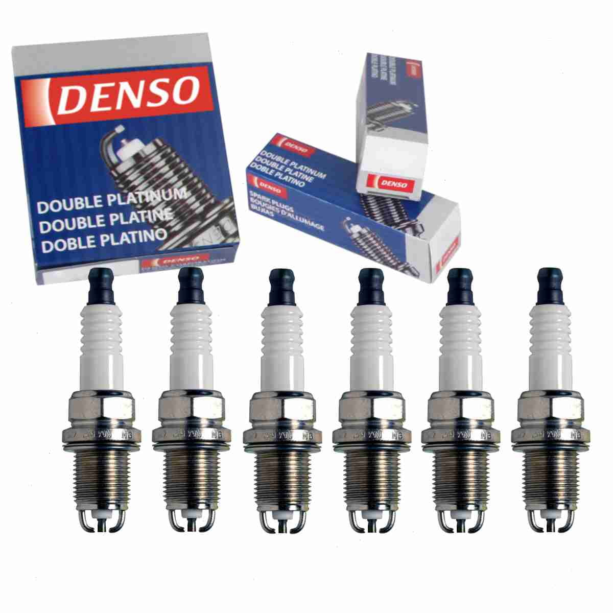 6 pc DENSizeO 3253 Sizepark Plugs for 101 905 621 A 101 905 621 B 101 905 640 101 905 640 A 101 905 640 D 90080-91116 90919-01194 90919-01195 PK20TR11 Ignition Wire Sizeecondary