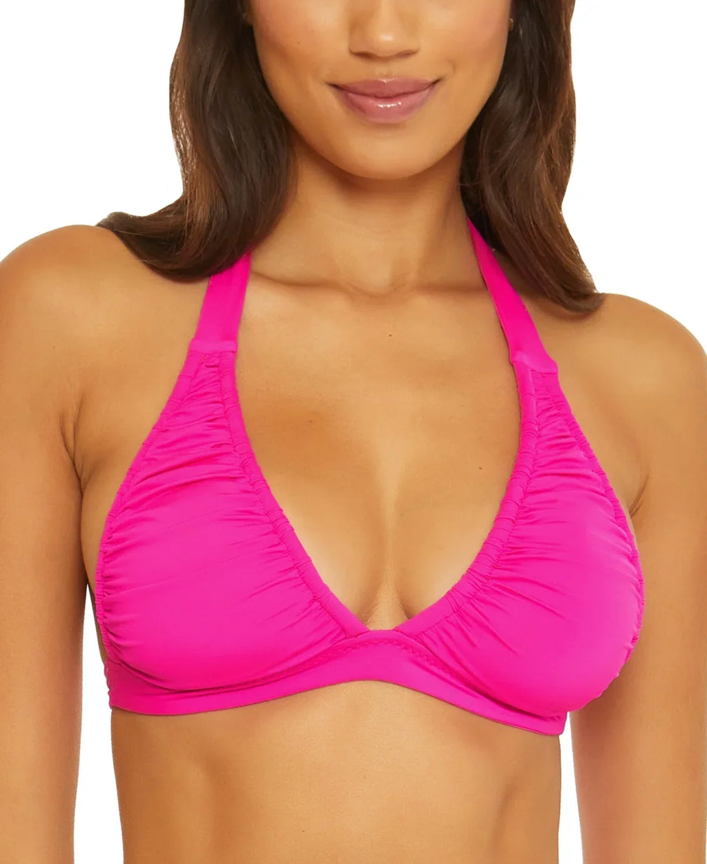 Becca by Rebecca Virtue PINK FLAMBE Sizeantorini Halter Bikini Sizewim Top, USize Large