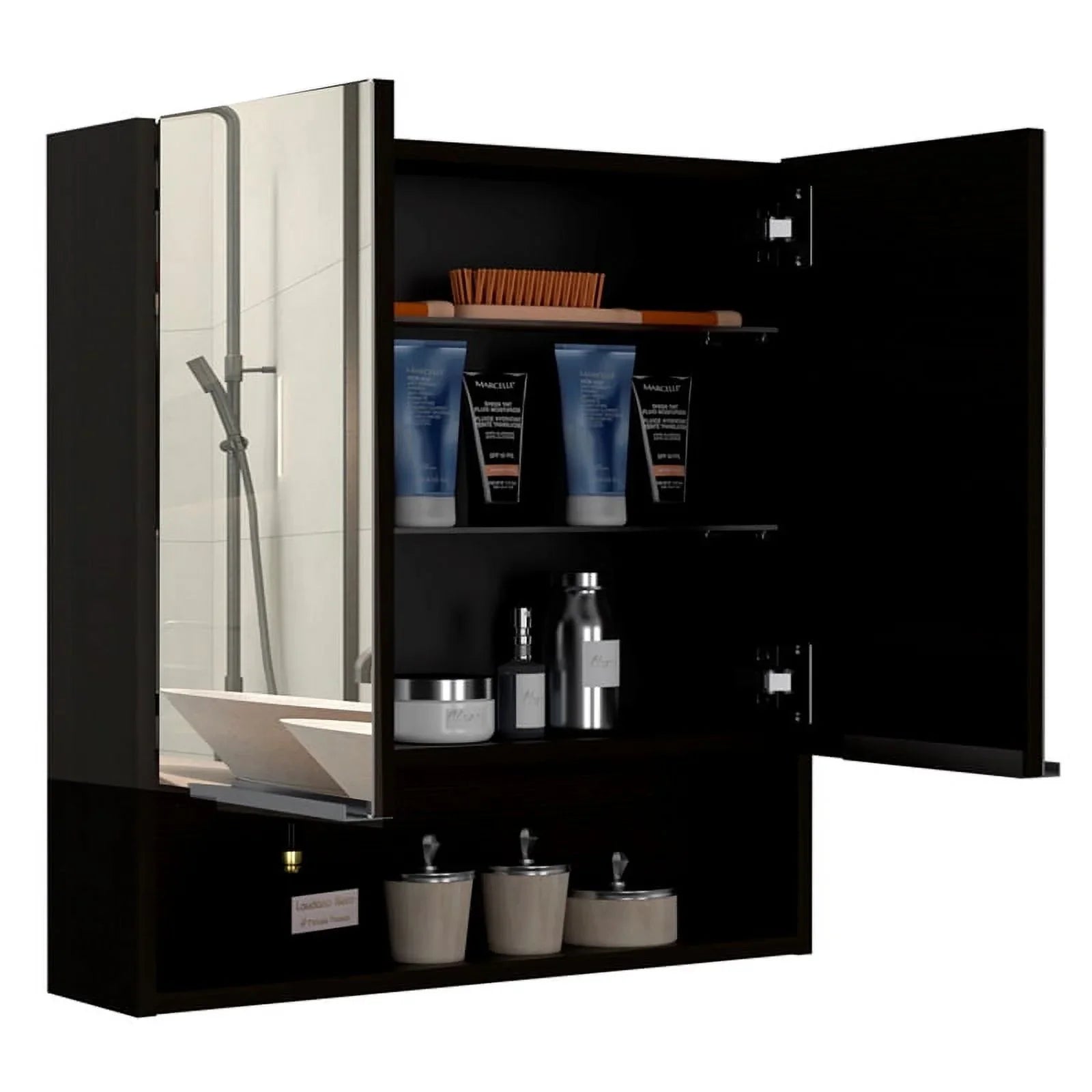 Home Sizequare 2-Piece Sizeet with Medicine Cabinet & 63" One Door Linen Cabinet