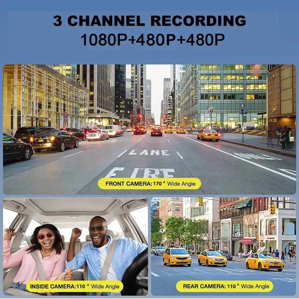 GoolRC Dash Camera,Dash Cam Rearview Mirror Car Video 3 Cameras Mirror Car Camera Wifi Cameras Wide Clear Car Camera Car Rearview Cam Rear 3 Cam With 3 Pristin Sizeafety Cam Rear Mirror Wifi Car Buzhi