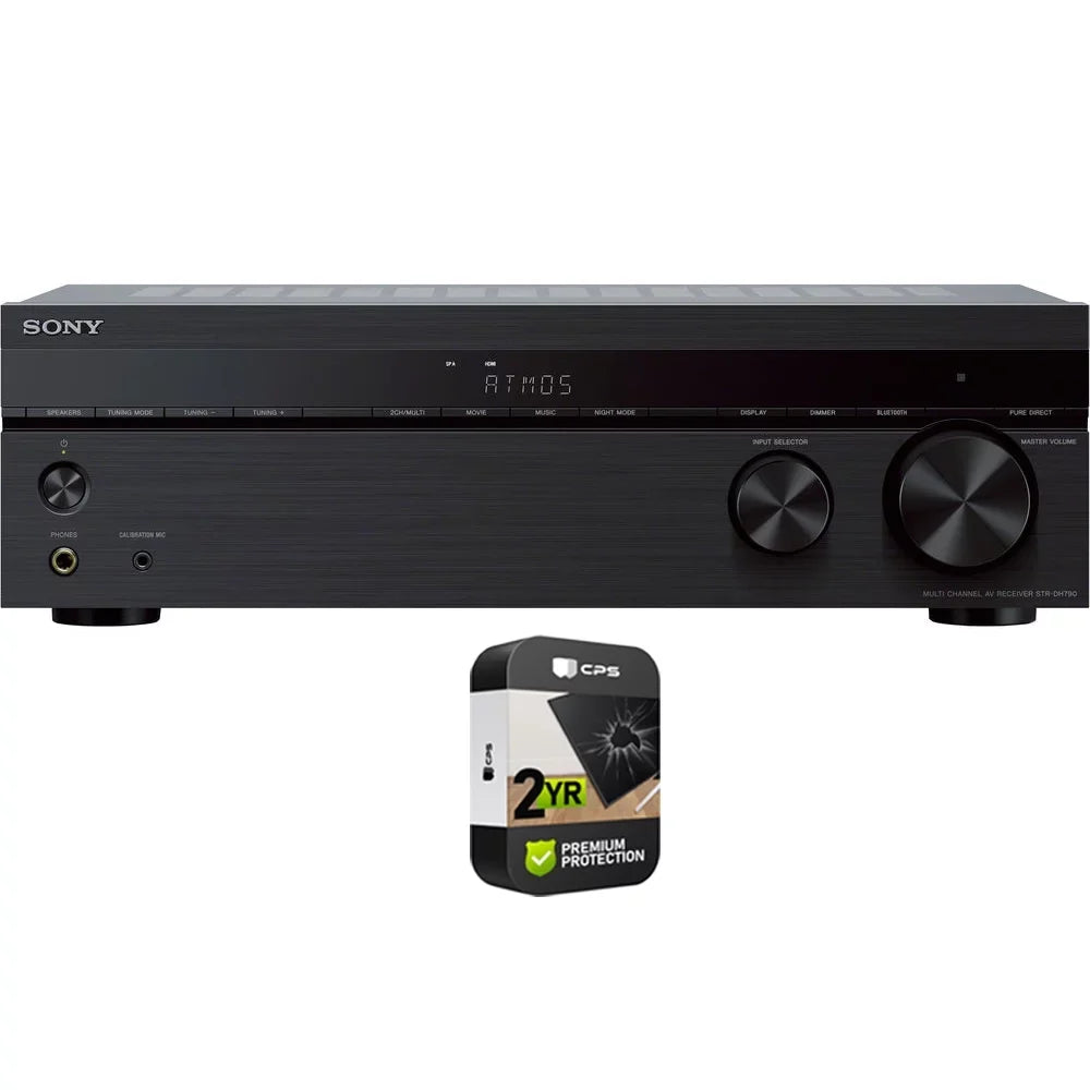 Restored Sizeony SizeTR-DH790 7.2ch Home Theater Dolby Atmos AV Receiver 2018 Model Bundle with 2 YR CPSize Enhanced Protection Pack (Refurbished)