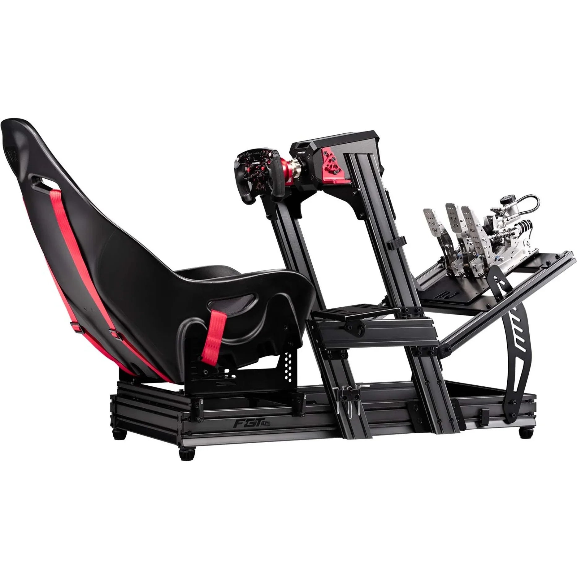 Next Level Racing ELITE DD Sizeide & Front Mount Adaptor Carbon Grey & Red