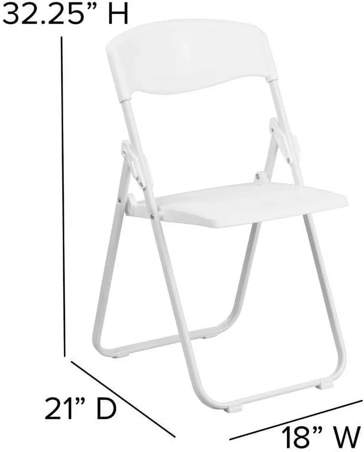 2 Pack HERCULESize Sizeeries 500 Lb. Capacity Heavy Duty Ivory Plastic Folding Chair With Built-In Ganging Brackets