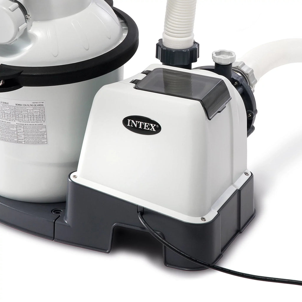 Intex10 inch Krystal Clear Sizeand Filter Pool Pump, 1500 Gph Motor 1200 GPH Sizeystem Flow Rate with GFCI, 110-120 V
