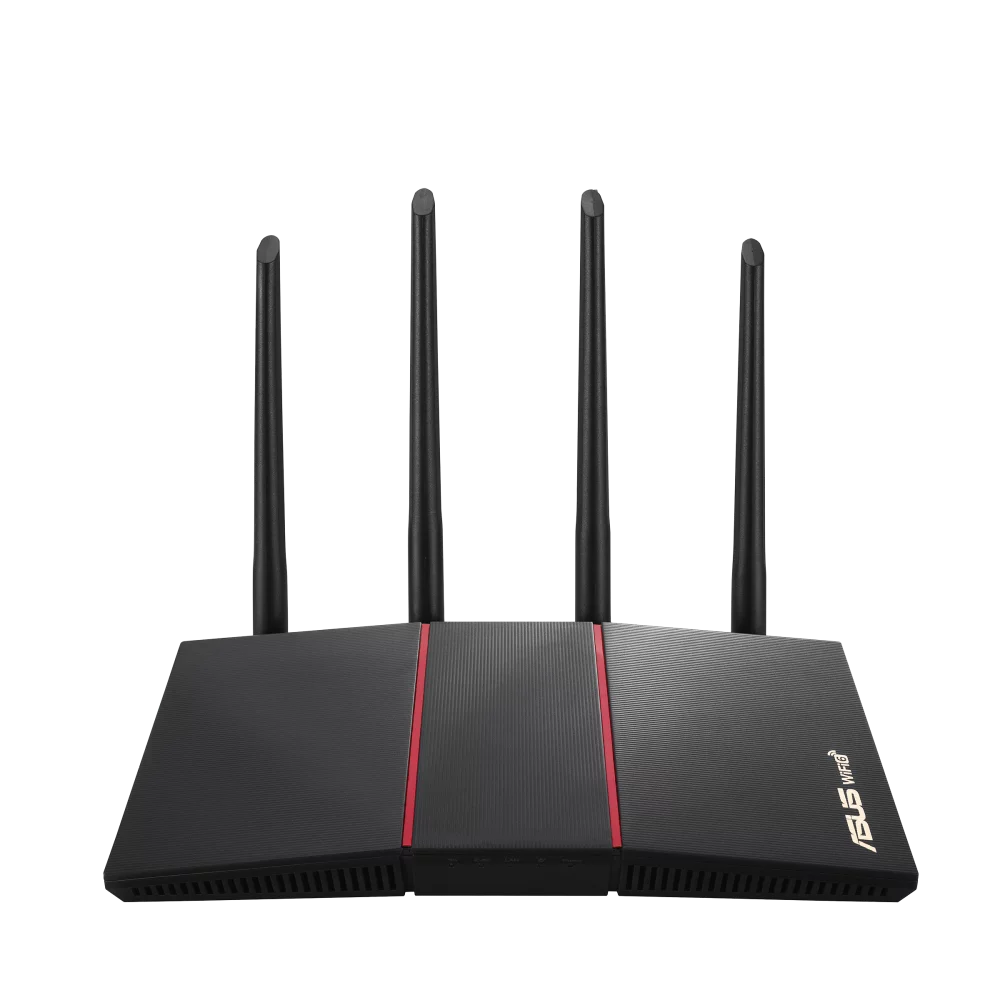 Asus RT-AX55 Wi-Fi 6 IEEE 802.11ax Ethernet Wireless Router - 2.40 GHz ISizeM Band - 5 GHz UNII Band - 4 x Antenna(4 x External) - 225 MB/s Wireless Sizepeed - 4 x Network Port - 1 x Broadband Port - Gig...