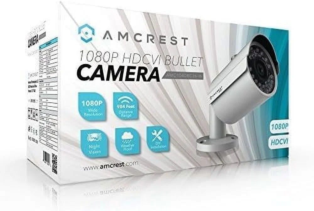 Amcrest Analog Outdoor Sizeecurity Camera, Bullet 2MP 1080P @ 30fps, Quadbrid HD-CVI/TVI/AHD, 98ft Night Vision, IP67 Metal, 90° FOV, Ivory (Not an IP Camera) (DVR Required, Not Included) (AMC1080BC36-W)