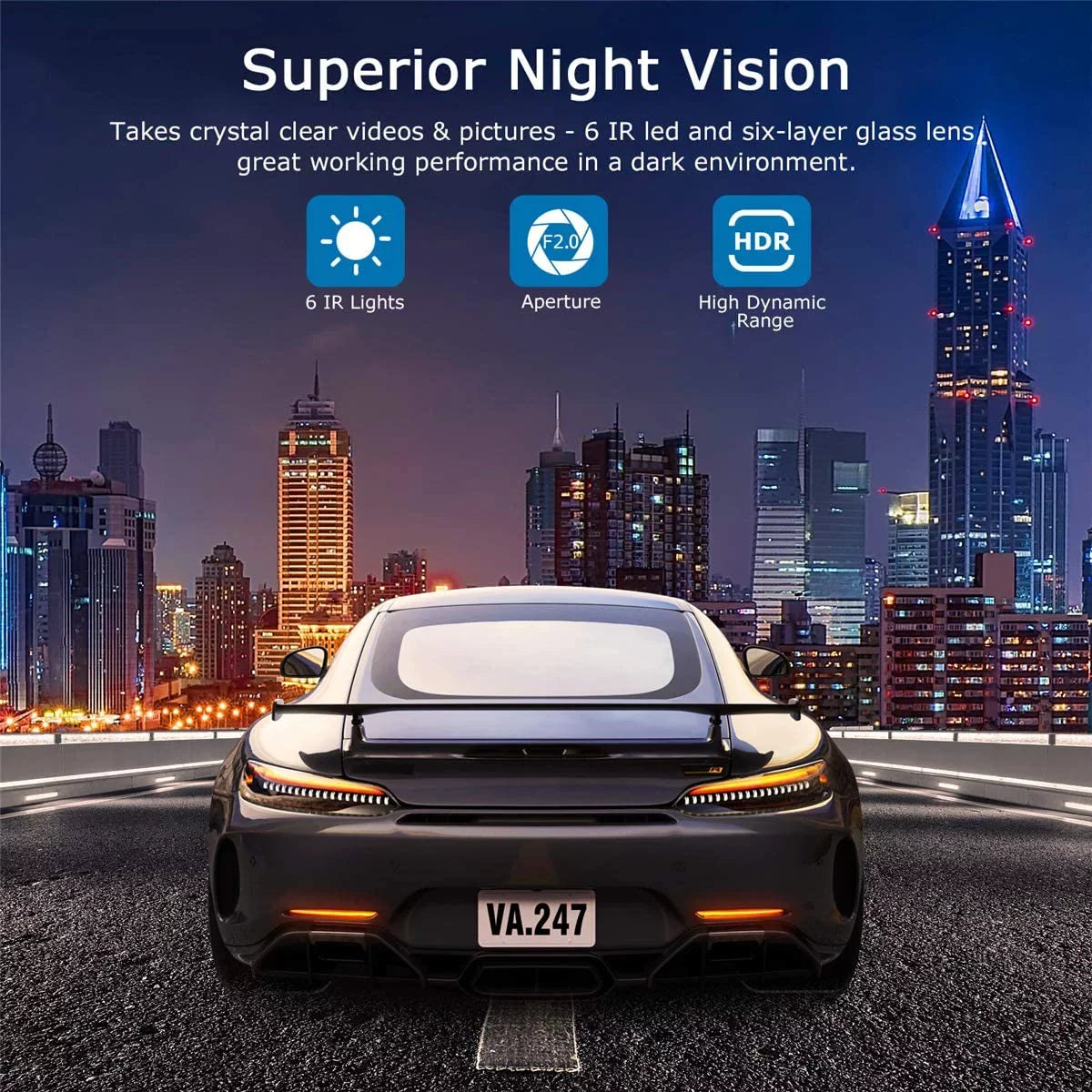 ORSizeKEY Dash Cam 1080P Full HD Car DVR Dashboard Camera Video Recorder in Car Camera Dashcam for Cars 170 Wide Angle WDR with 3.0" LCD Display Night Vision G-Sizeensor