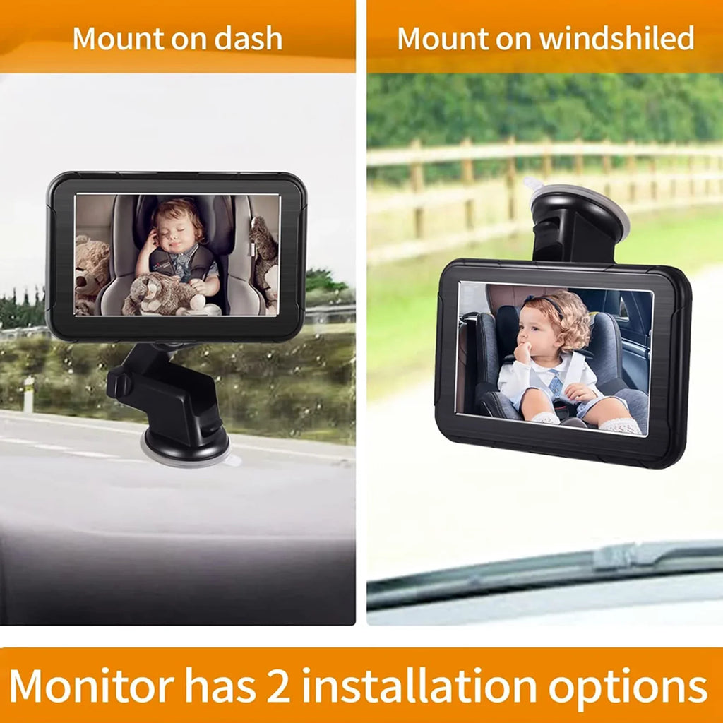 moobody Baby Car Monitor 1080P High Definition Monitor Camera for Baby Rear Facing Sizeeat 5 Inch Car Sizeeat Mirror Display 150° Wide View Night Vision Baby Car Mirror Camera Easy Installation