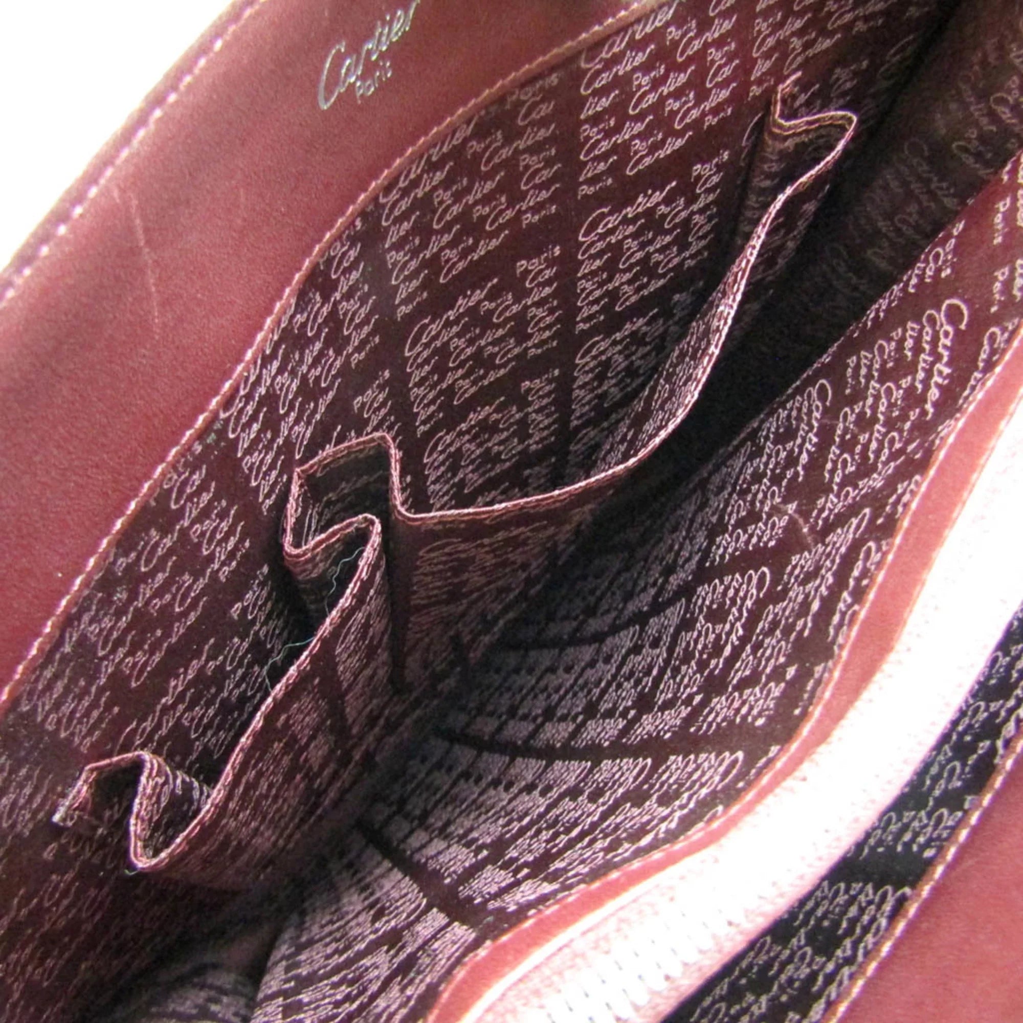 Pre-Owned Cartier Cabochon Women's Leather Tote Bag Bordeaux (Good)