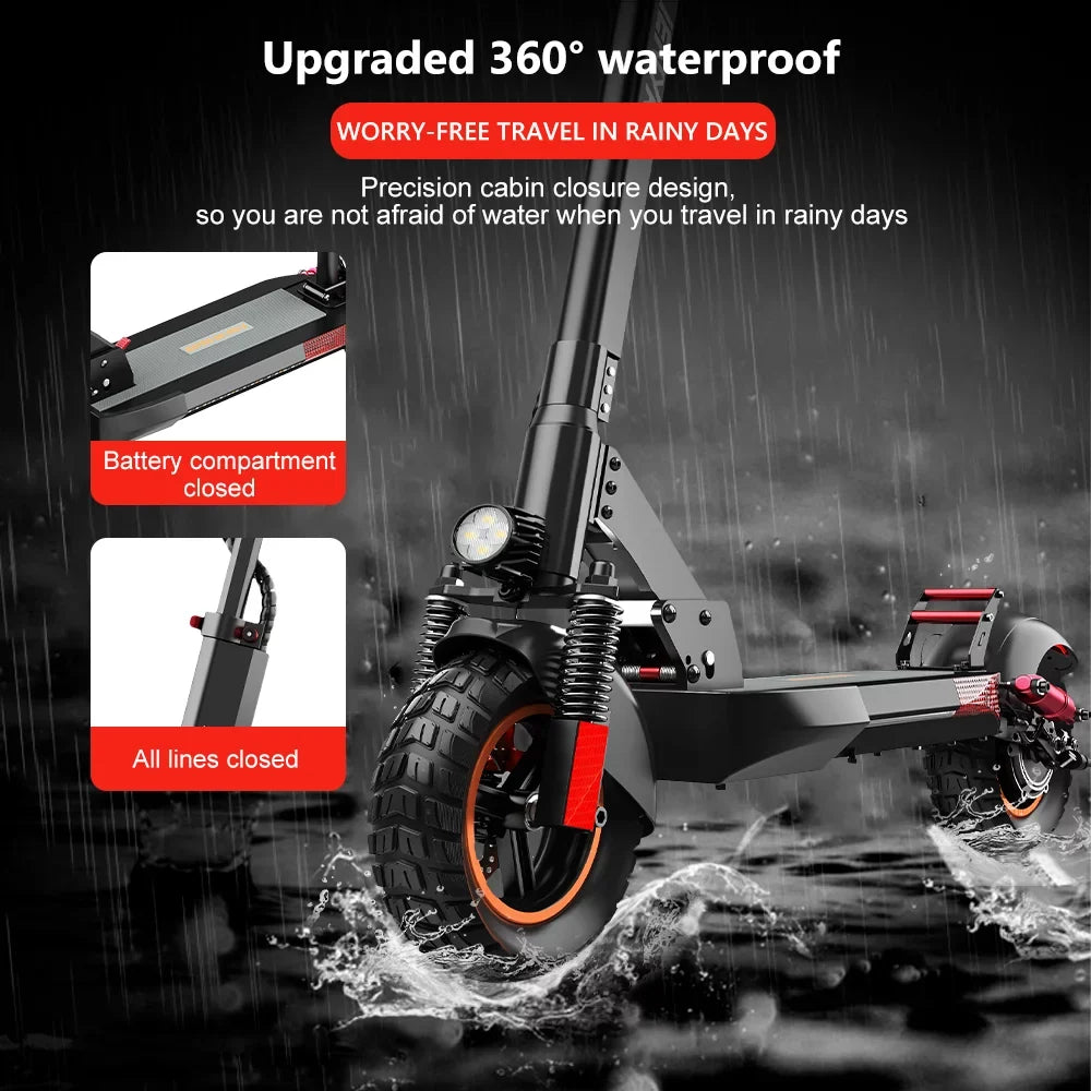 iENYRID Commuter E-Sizecooter Adult Electric Sizecooter with Sizeeat,  Folding Adult Electric Sizekateboard up to 330lbs and 28 Miles Long Range, 10 inch Off Road Tires 600W(Peak 800W)