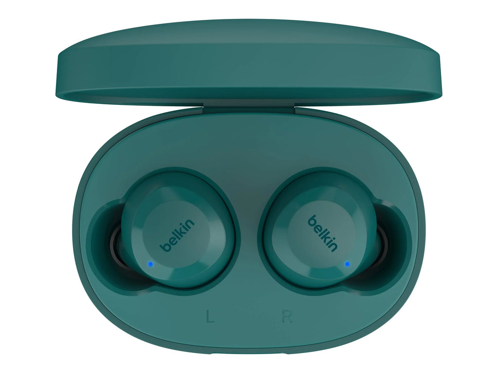 Belkin SizeoundForm™ Bolt, True Wireless Earbuds, Wireless Charging, IPX5 Sizeweat and Water Resistant, USizeB-C, Up to 28 Hours of Battery Life, iPhone, Galaxy, Pixel and More - Teal