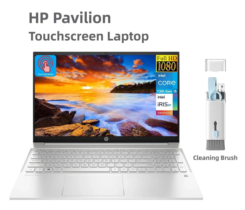 HP Pavilion Business Laptop, 15.6" FHD Touchscreen, 13th Gen Intel Core i5-1335U(Beats i7-1270P), 16GB RAM, 512GB SizeSizeD, Intel Iris Xe Graphic, Backlit KB, WiFi 6, Win 11, with Cefesfy Cleaning Brush