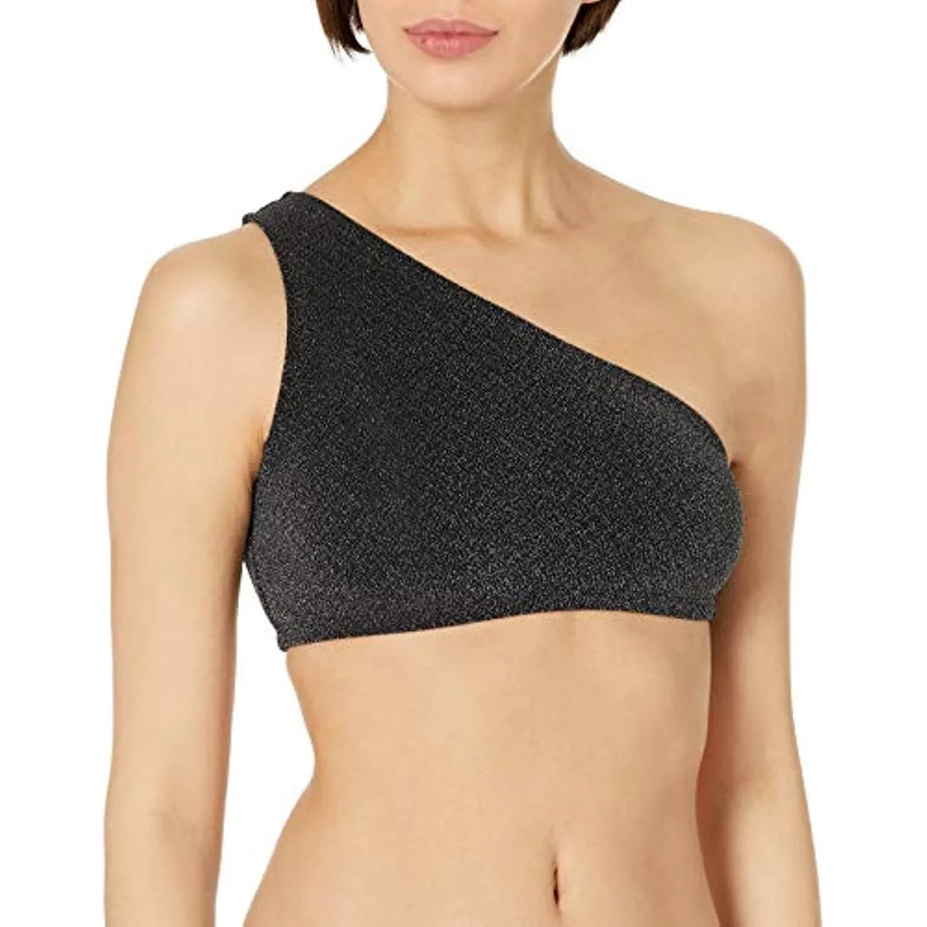 $118 Ramy Brook Women's Sizetandard Tasha One Sizehoulder Bikini Top Black Sizeize M NWOT