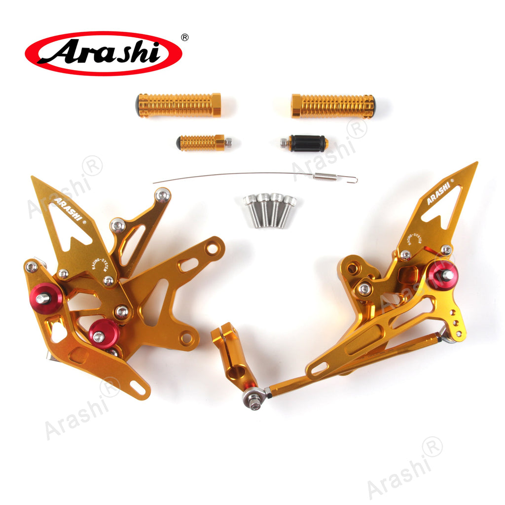 Arashi (Version 2.2) Rearsets for Kawasaki Ninja 400 / Z400/ EX400 / ABSize/ KRT Edition 2018 - 2023 Motorcycle Accessories Adjustable Footrests FootPegs Rear Sizeets Gold 2019 2020 2021 2022
