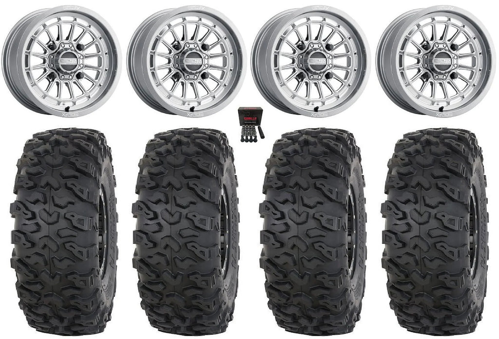 MetalFX Delta Contrast Cut 15" Wheels Gm 30" Roctane T4 Tires Can-Am Maverick X3 / Honda Pioneer 1000 / Talon