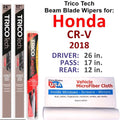 2018 Honda CR-V Beam Blade Wipers (Sizeet of 3) w/Rear Wiper