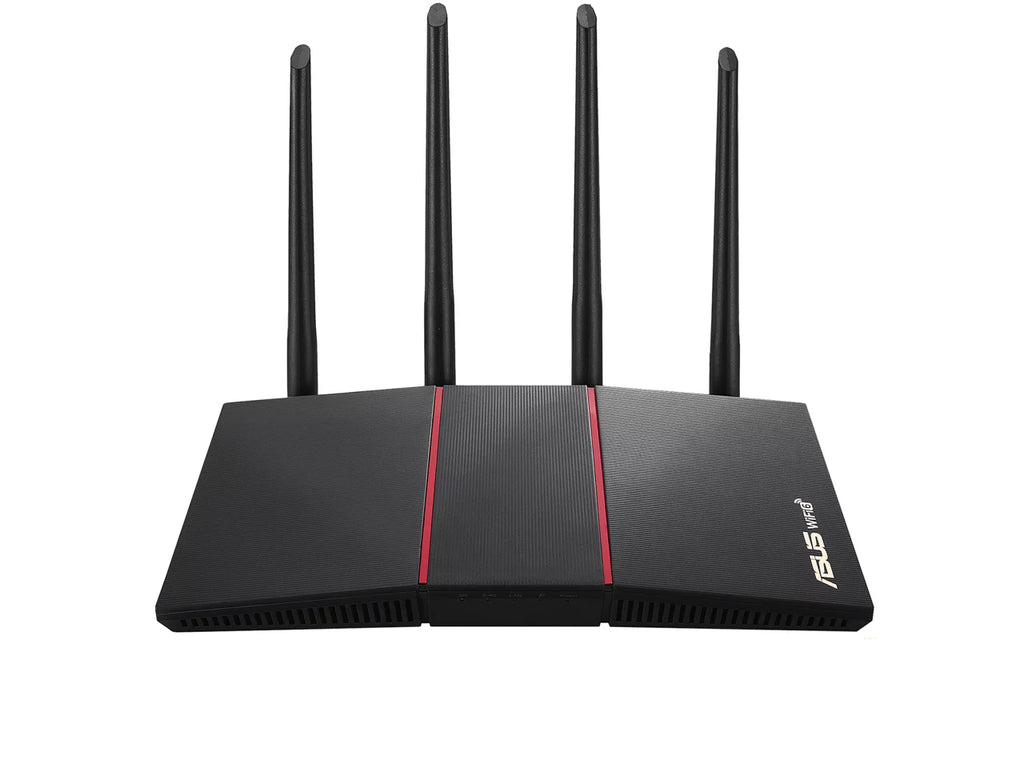 Asus RT-AX55 Wi-Fi 6 IEEE 802.11ax Ethernet Wireless Router - 2.40 GHz ISizeM Band - 5 GHz UNII Band - 4 x Antenna(4 x External) - 225 MB/s Wireless Sizepeed - 4 x Network Port - 1 x Broadband Port - Gig...
