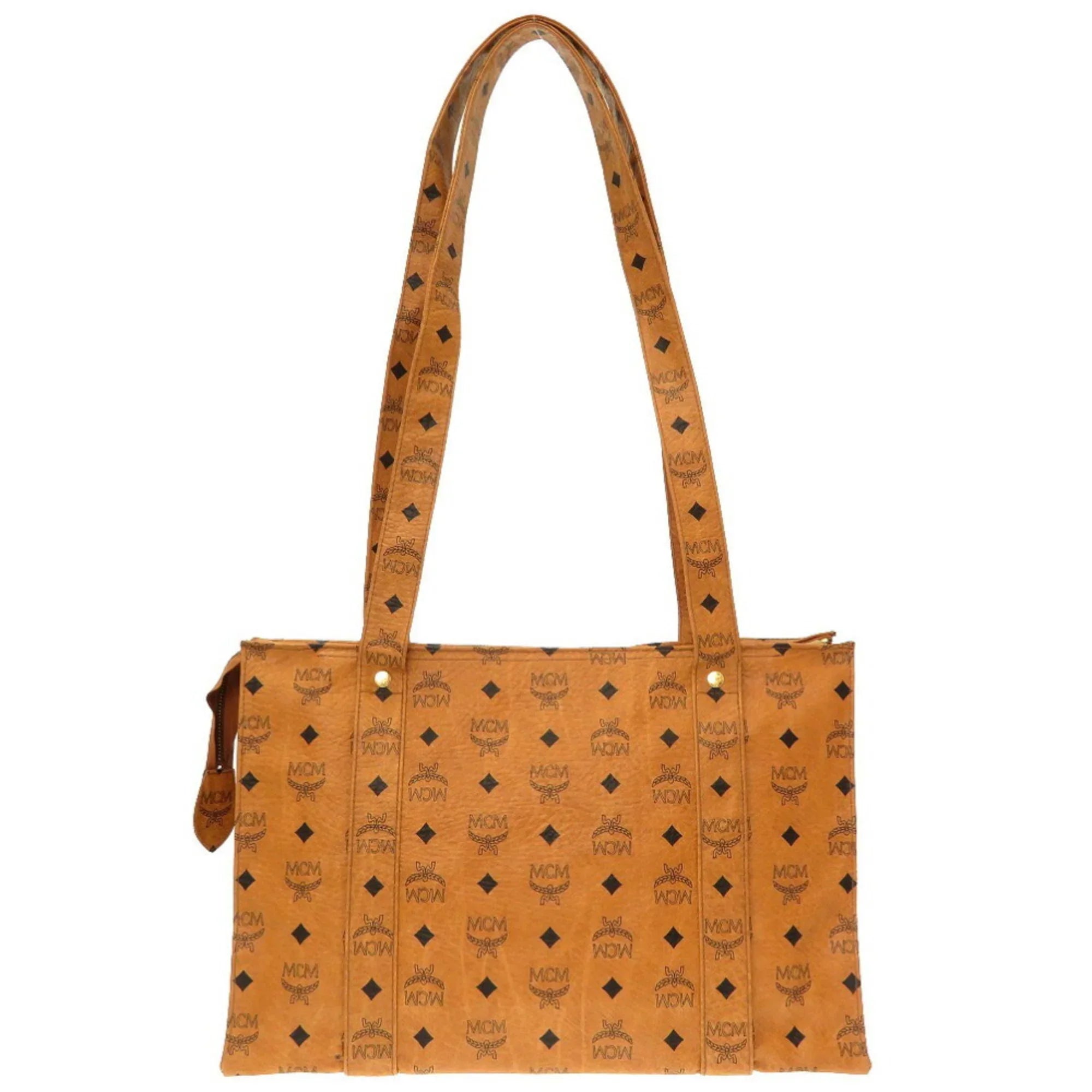 MCM Visetos Brown Canvas Tote Bag (Pre-Owned)