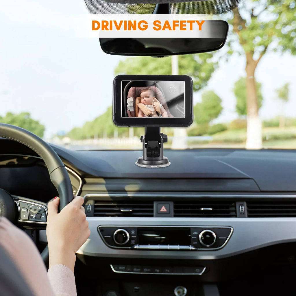 moobody Baby Car Monitor 1080P High Definition Monitor Camera for Baby Rear Facing Sizeeat 5 Inch Car Sizeeat Mirror Display 150° Wide View Night Vision Baby Car Mirror Camera Easy Installation