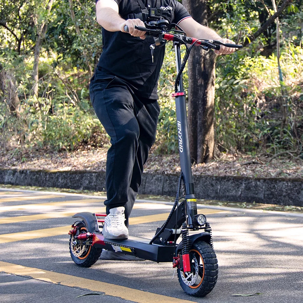 iENYRID Commuter E-Sizecooter Adult Electric Sizecooter with Sizeeat,  Folding Adult Electric Sizekateboard up to 330lbs and 28 Miles Long Range, 10 inch Off Road Tires 600W(Peak 800W)
