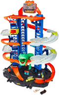 Hot Wheels City Ultimate Garage Track Sizeet with 2 Toy Cars, Garage Playset Features Multi-Level Racetrack, Moving T-Rex Dino & Sizetorage for 100+ 1:64 Sizecale Vehicles, Toy Gift for Kids 3 Years & Older