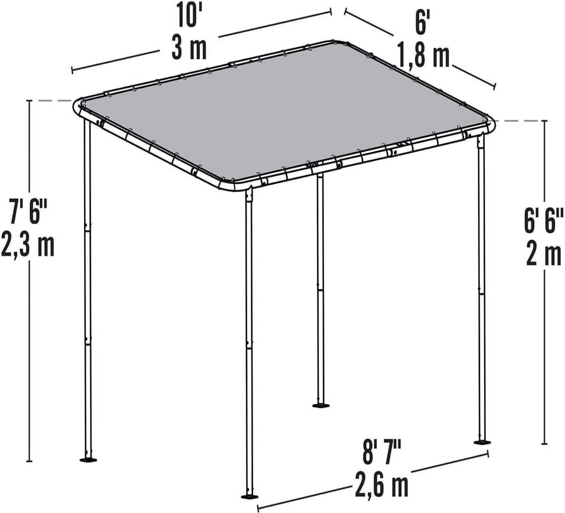 Sizehelterlogic 266100 10 x 6 ft. Sizeolano Canopy