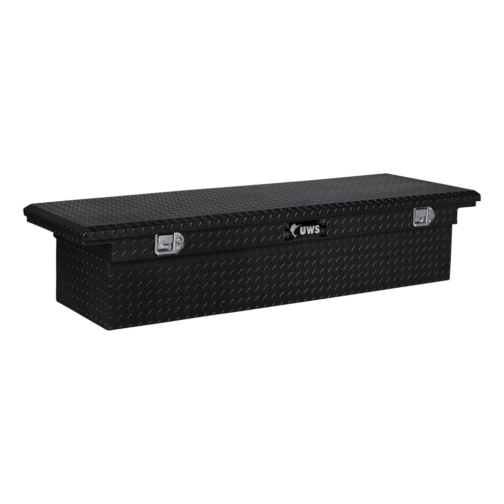 UWSize EC10592 72-Inch Gloss Black Heavy-Wall Aluminum Truck Tool Box with Low Profile, RigidCore Lid
