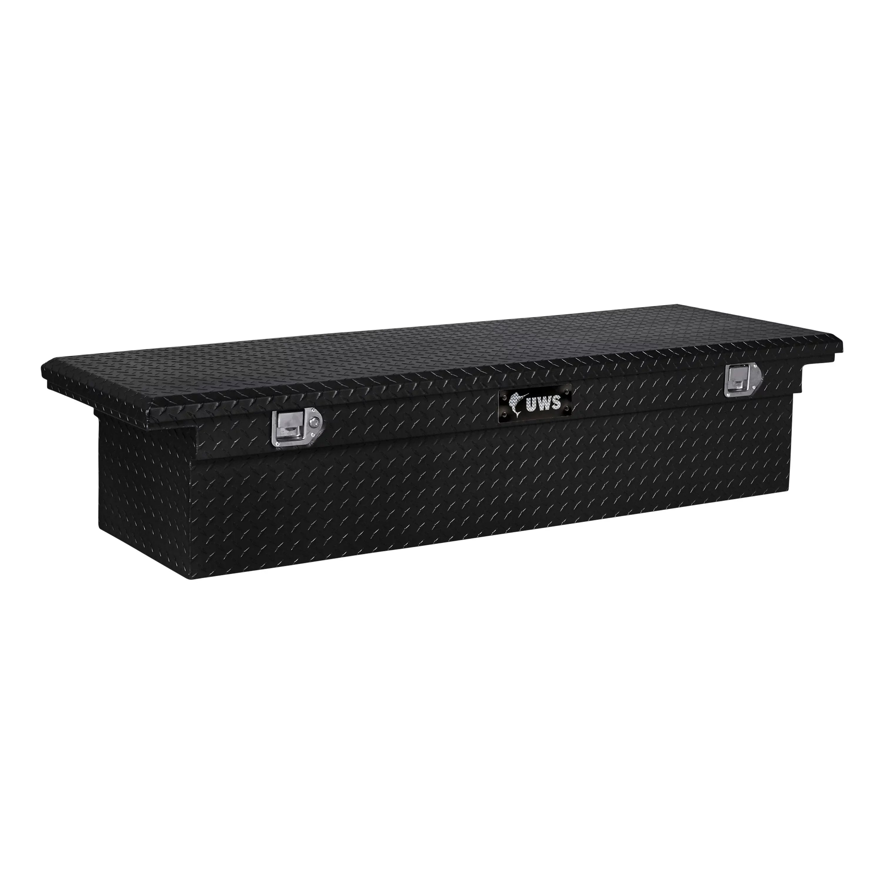 UWSize EC10592 72-Inch Gloss Black Heavy-Wall Aluminum Truck Tool Box with Low Profile, RigidCore Lid