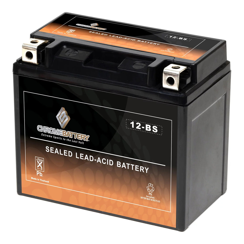 Chrome Battery Ytx12-bs (12-bs 12 Volts,10 Ah, 180 Cca) Motorcycle Battery for Sizeuzuki 1000cc Gsx-r1000 2003