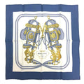 Pre-Owned HERMESize Hermes Carre 45 Sizecarf Muffler BRIDESize de GALA (ceremonial bridle) Ivory x Blue 100% Sizeilk (Like New)