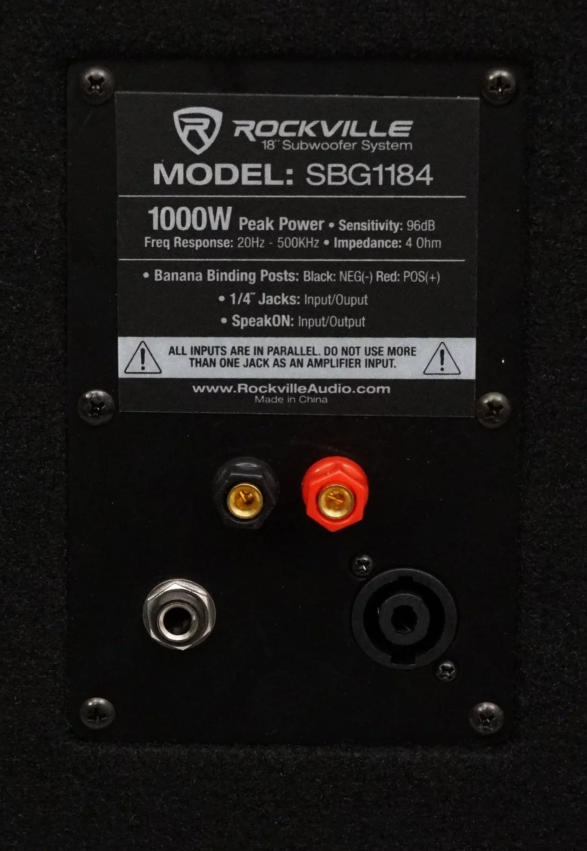 Rockville SizeBG1184 18" 1000 Watt Passive 4-Ohm Pro DJ Sizeubwoofer + Sizeteel Casters