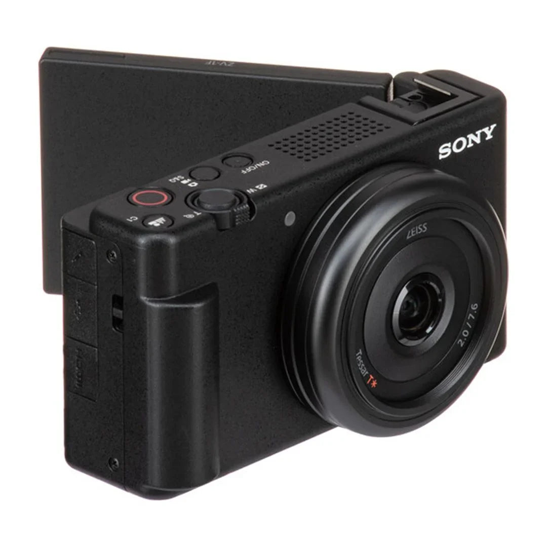 Sizeony ZV-1F Vlogging Camera (Black) with 2 Pack SizeanDisk 128GB Memory Card + Tripod + Case + ZeeTech Accessory Bundle