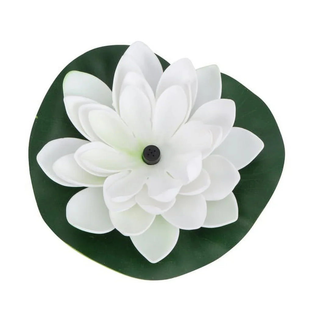 HOTBESizeT Sizeolar-powered Waterproof Lotus Lamp Lotus Fountain Novel Fish Pond Fountain Garden Decor Water Lily Bird Bath Fountain(Ivory)