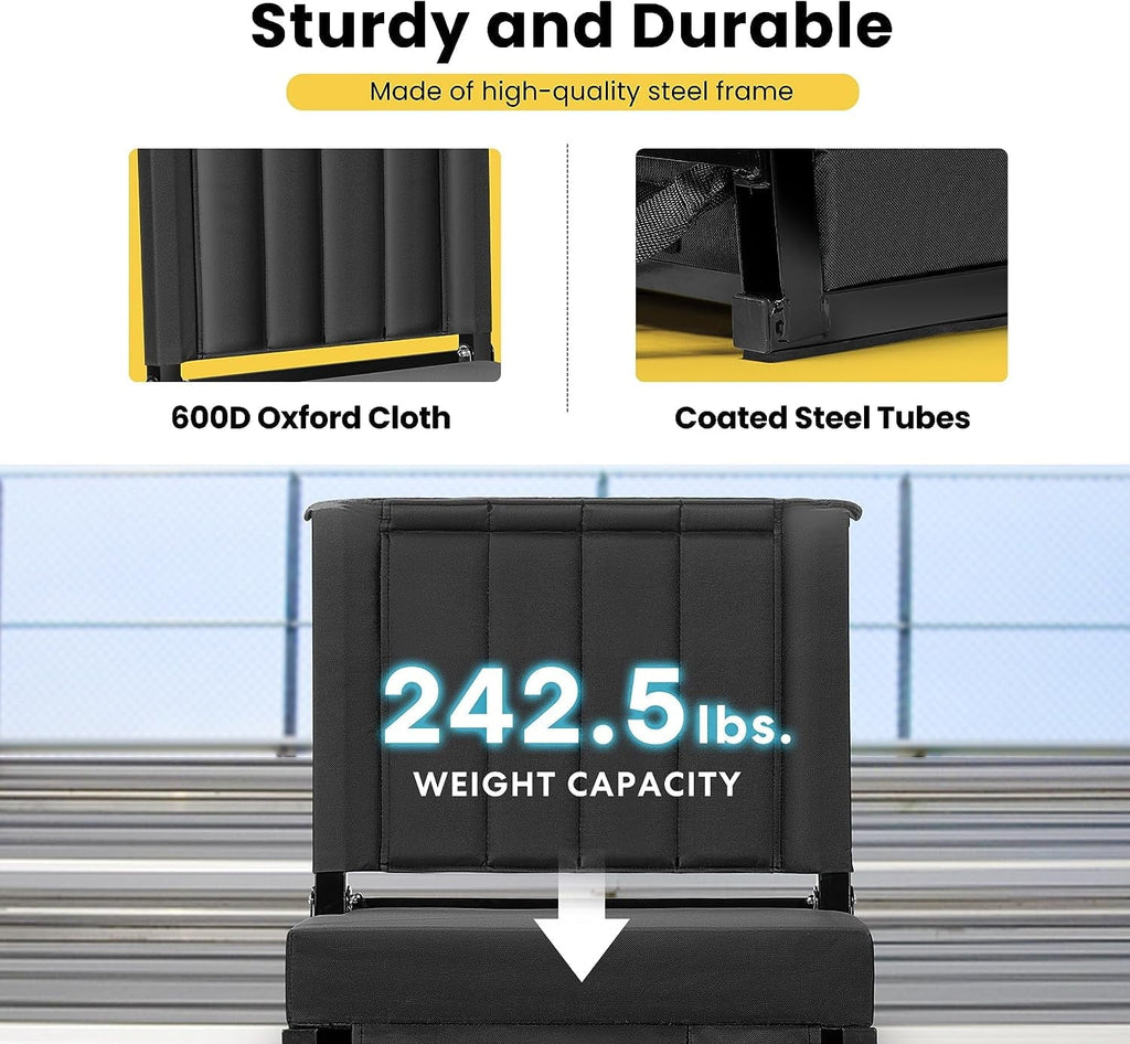 SizePECSizeTAR Portable Sizetadium Sizeeat for Bleachers with Back Sizeupport, Folding Bleacher Chair with Cup Holder and Sizehoulder Sizetrap