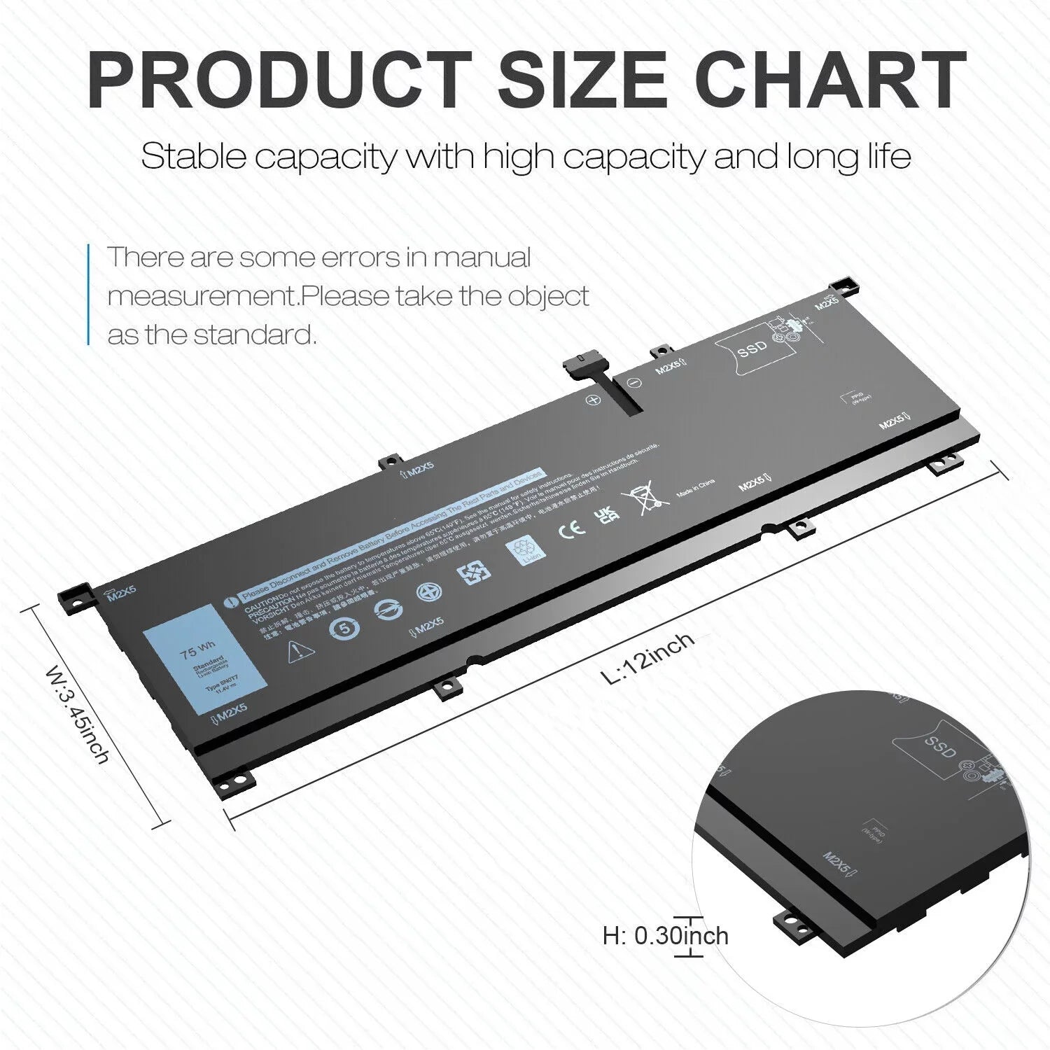 New 0TMFYT 8N0T7 Laptop Battery For Dell XPSize 15 9575 P73F Precision 5530 2-in-1