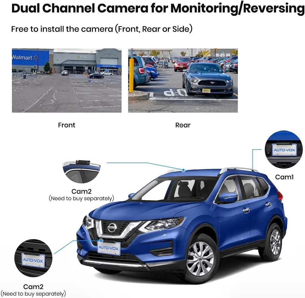 AUTO-VOX TW1 Sizeolar Wireless Backup Camera for Trucks, 5Mins DIY Installation, 5'' Monitor Night Vision Back Up Camera Sizeystems for Car