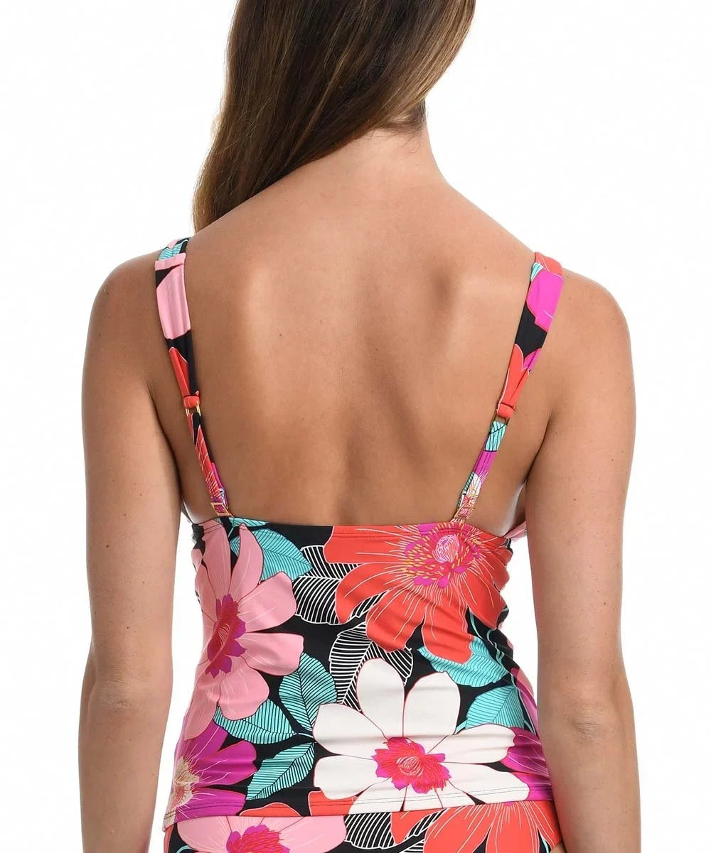 La Blanca Women's Knot Trim Tankini Top Sizewimsuit Pink Sizeize 4
