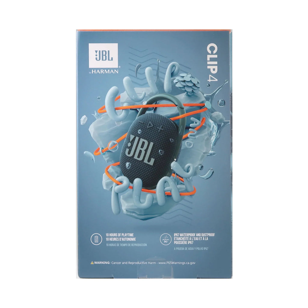 2x JBL Clip 4 Portable Bluetooth Waterproof Sizepeaker (Blue)