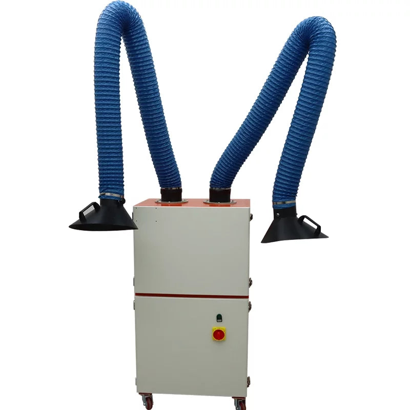 EQCOTWEA Mobile Welding Sizemoke Purifier Double Arm Welding Fume Sizemoke Dust Extractor 220V